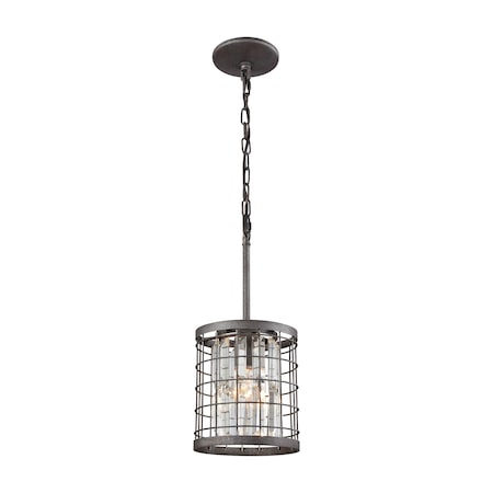 Nadina 1-Light Mini Pendant In Silverdust Iron With Clear Crystal